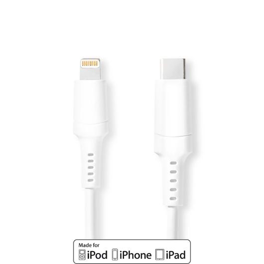 Kabel NEDIS Lightning - USB-C 1m vit