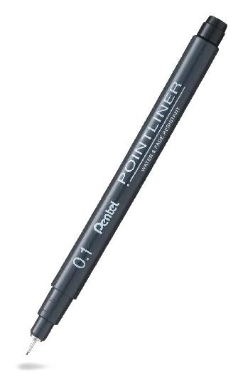 Fineliner PENTEL Pointliner 0,1mm svart