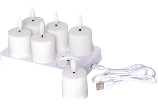 Värmeljus STAR T LED laddstation 6 ljus