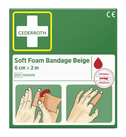 Plåster CEDERROTH SoftFoam 6cmx2m beig