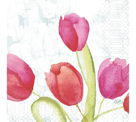 Servett Tulips 3-lags 33x33cm 50/fp