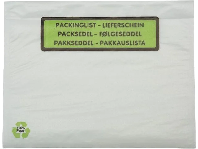 Packsedelskuvert papper C4 tryck 500/fp