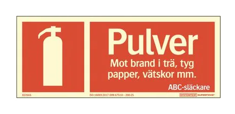 Skylt Pulversläckare Supernova AFS