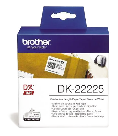 Etikett BROTHER DK22225 38mm vit