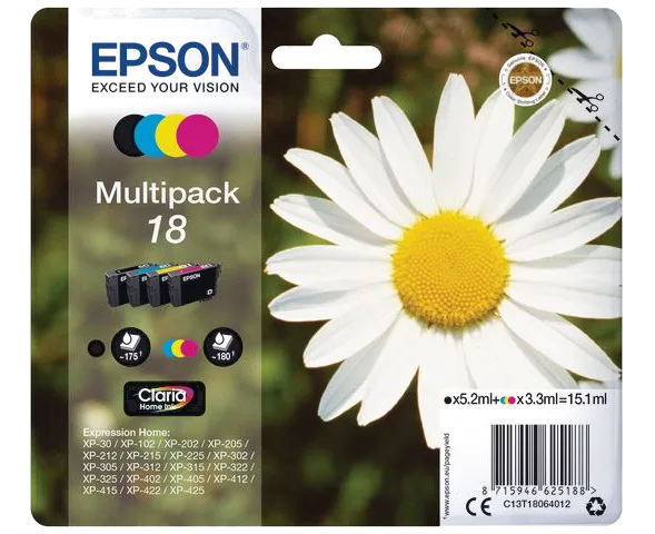 Bläckpatron EPSON C13T18064012 bk/c/m/y