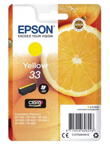 Bläckpatron EPSON C13T33444012 gul