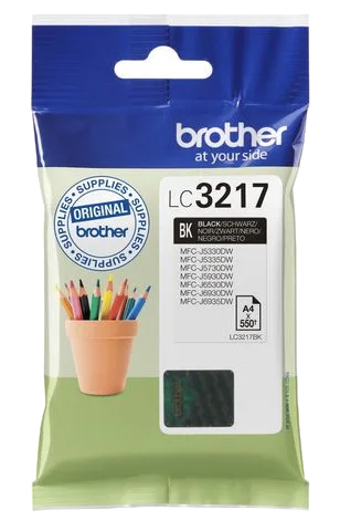 Bläckpatron BROTHER LC3217BK svart