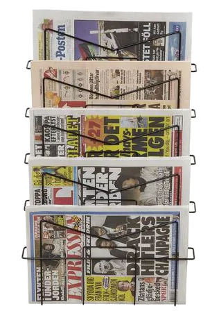 Tidningsställ 5-fack svart