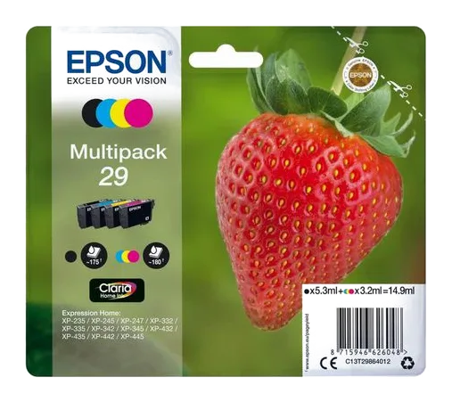 Bläckpatron EPSON C13T29861012 CMYK 4/fp
