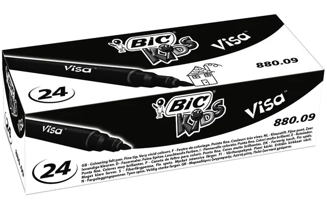 Fiberpenna BIC Kids Visa F svart 24/fp