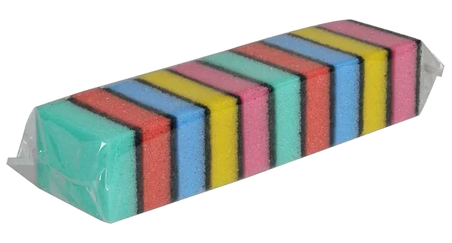 Rengöringssvamp 9x6cm 10/fp flerfärgad