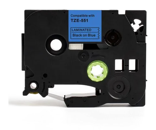 Tape 24mm TZe-551 svart på blå