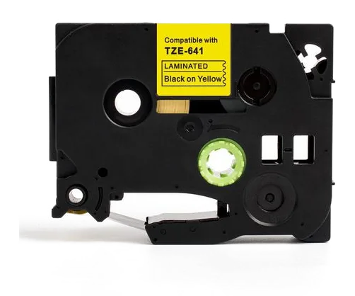 Tape 18mm TZe-641 svart på gul