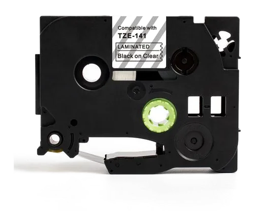 Tape 18mm TZe-141 svart på klar