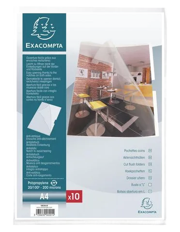 Aktmapp EXACOMPTA A4 0,20mm klar 10/fp