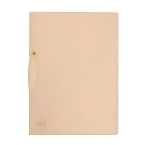 Klämmapp A4 m. plast clips transp. vit