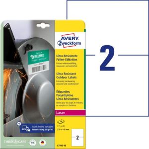 Etikett AVERY Stretch 210x148mm 20/fp