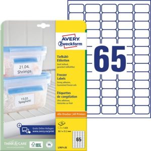 Etikett AVERY Freezer 38,1x21,2 1625/fp