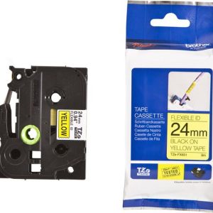 Tape BROTHER TZEFX651 24mm svart p? gul