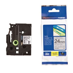 Tape BROTHER TZEM951 24mm svart p? silv.
