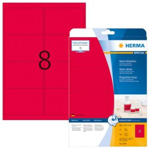 Etikett HERMA 99,1x67,7mm neonr?d 160/fp