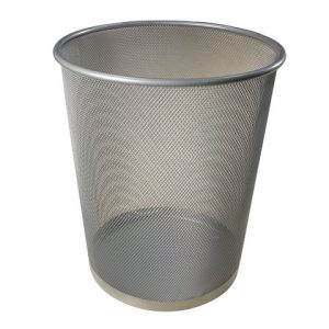 Papperskorg tr?dmetall 18L silver