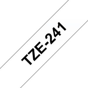 Tape BROTHER TZE241 18mm svart p? vit