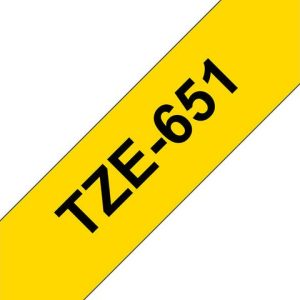 Tape BROTHER TZE651 24mm svart p? gul