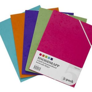 Gummibandsmapp 3-klaff A4 sort f?rg 5/fp