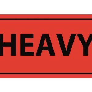 Varningsetikett Heavy 1000/rl